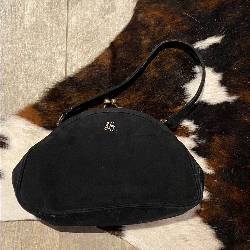 Lulu Guinness Vintage Floral Embroidered Black Handbag - Picture 3 of 4
